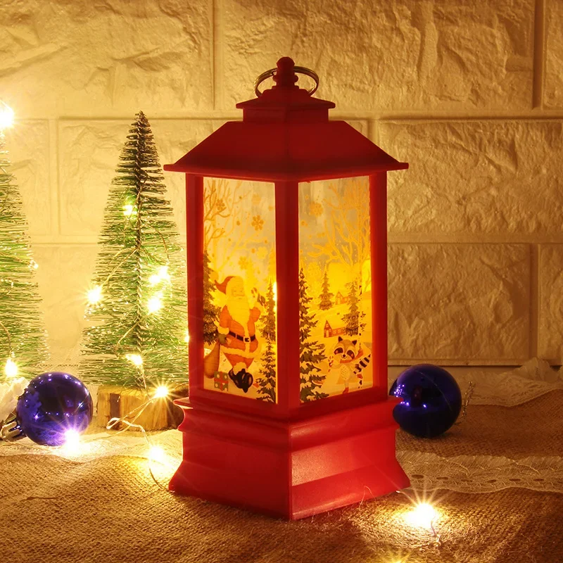 LED Night Lights Vintage Portable Oil Lamp Battery Powered Home Hanging Lanterns Child New Year Gift Christmas Party Decoration