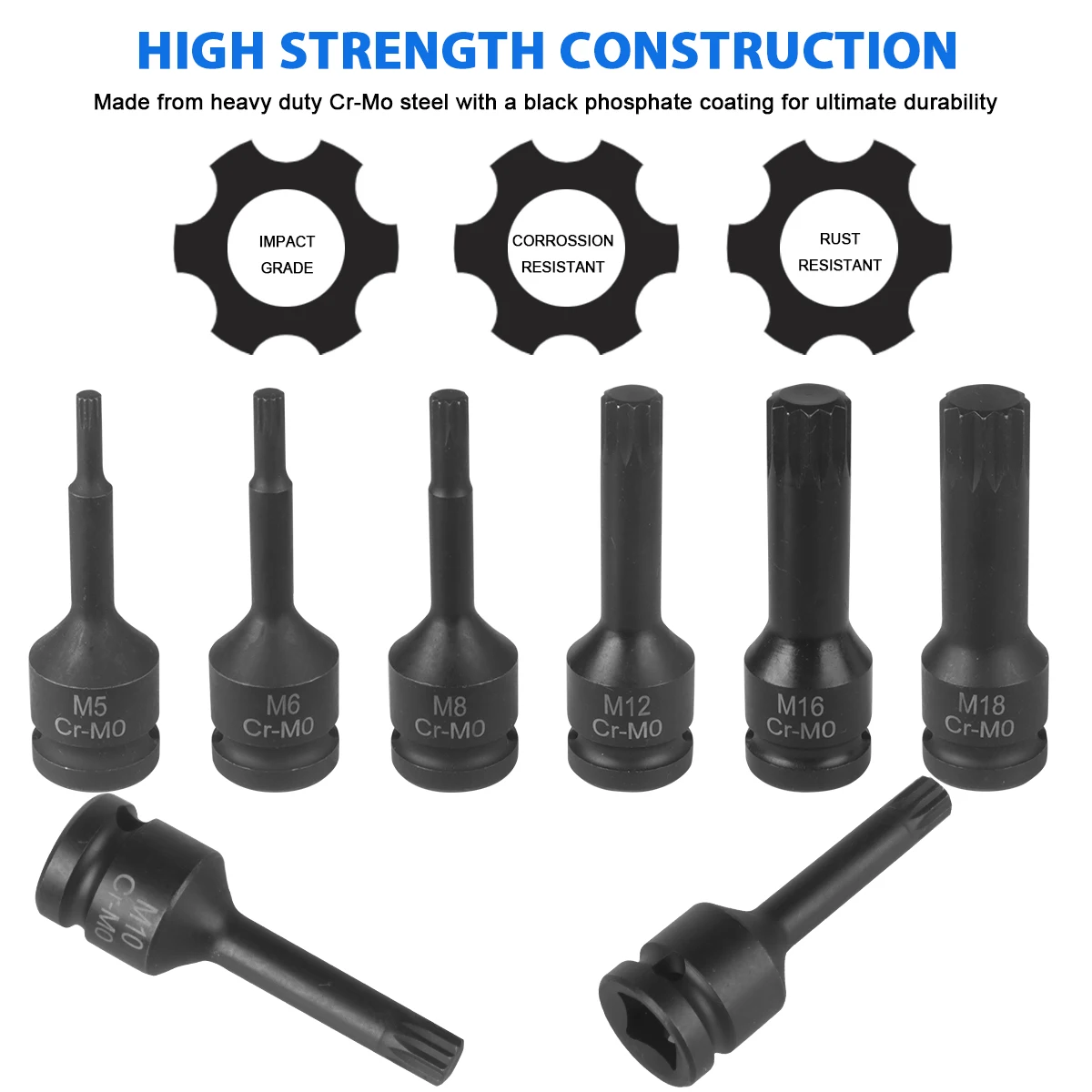 Bicycle Torque Wrench Set  8Pcs/Set Universal Sleeve Head Hex Cr-v Bit Set Drill Wrench Socket Spanner Pro Motorcycle Repair Kit - view 5