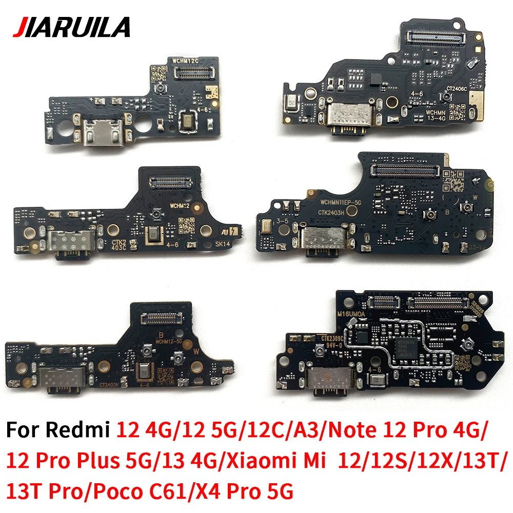 ل Xiaomi Redmi 12 4G 5G 12C A3 نوت 12 13 Mi 12 13T Poco C61 X4 Pro 5G USB موصل شحن الطاقة التوصيل ميناء حوض الكابلات المرنة
