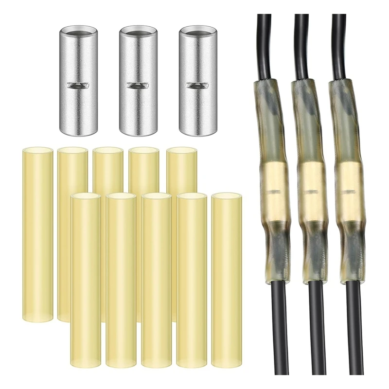 3Pcs Underground Splice Kit 3 A3C Submersible Pump Line Splice Kit For 10 12 14AWG With 10 Clear Double Wall Heat Shrink