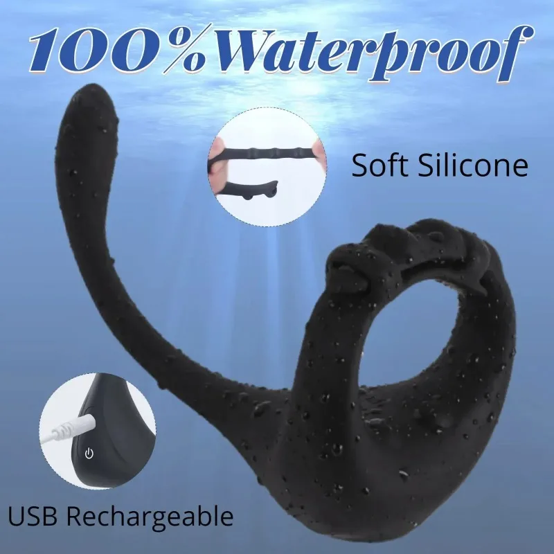 تهتز خاتم الديك التحكم عن بعد للرجل مع رصاصة 3 في 1 قابل للتعديل حلقة القضيب Ansu محفز الجنس لعب الكبار للأزواج #5
