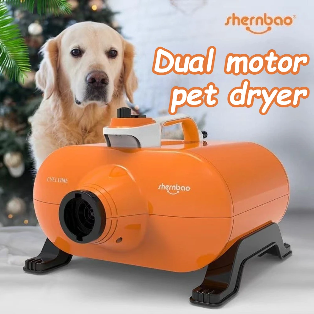 

Shernbao Dual Motor Pet Hair Dryer EU/US/UK Plug Dog Grooming Blower for Large Dogs Low Noise Professional Pets Grooming