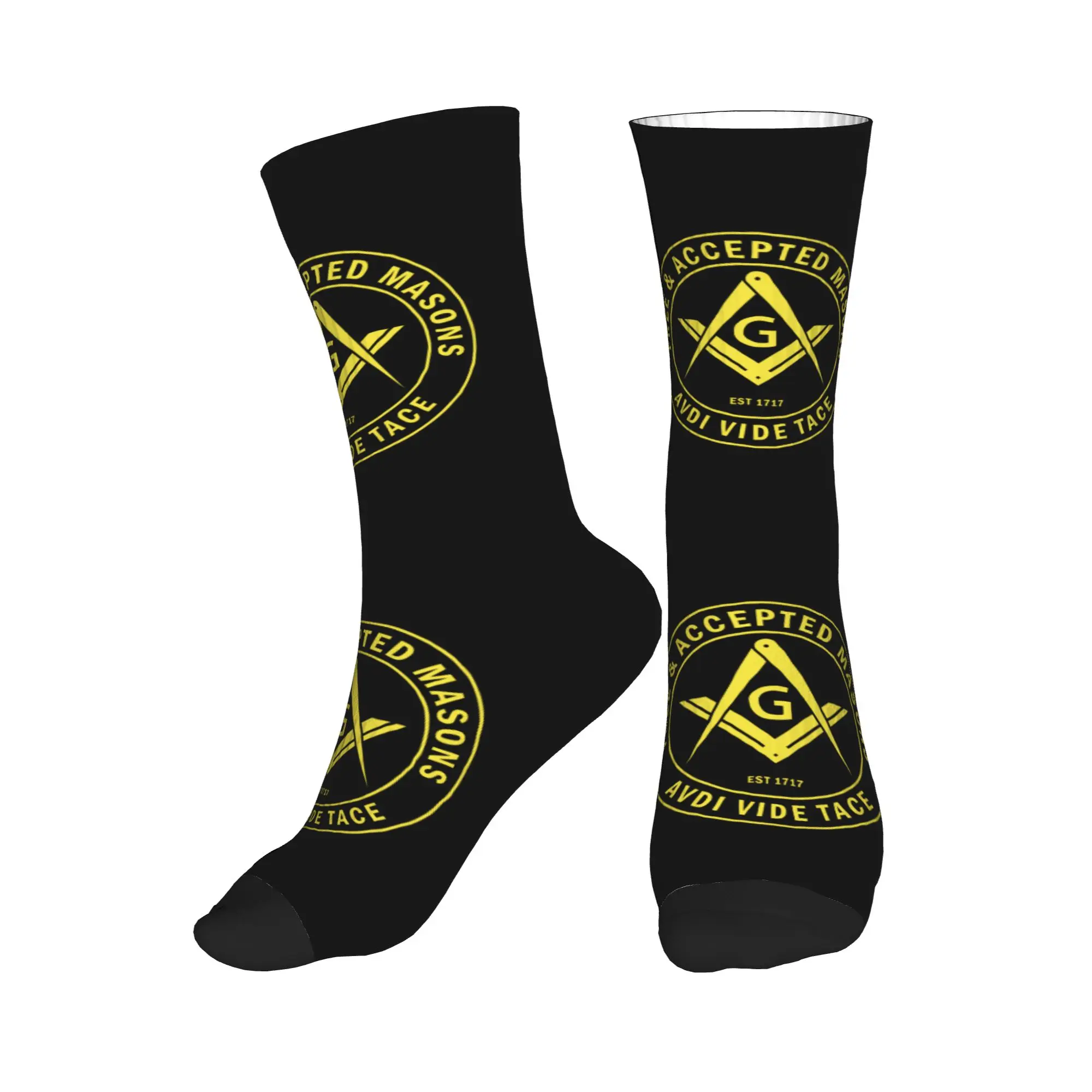 

Новые носки с принтом для масонов (Free Accepted Masons) для мужчин и женщин, эластичные, на лето, осень, зиму, средней длины