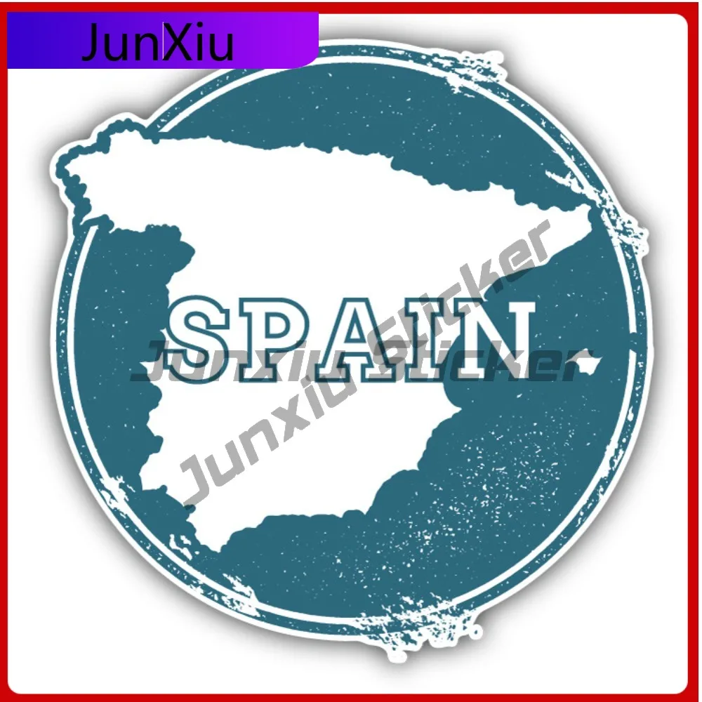 

Spain Map Creative Sticker Stamp Travel Car Decal Bumper Stickers For Laptops Cute Style Helmet Use Fo Car Sticker Accessorie