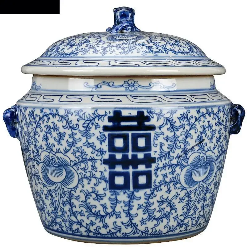 Ceramic Storage Jar Lid Household Large Vase Art Countertop Decoration Tea Sealed