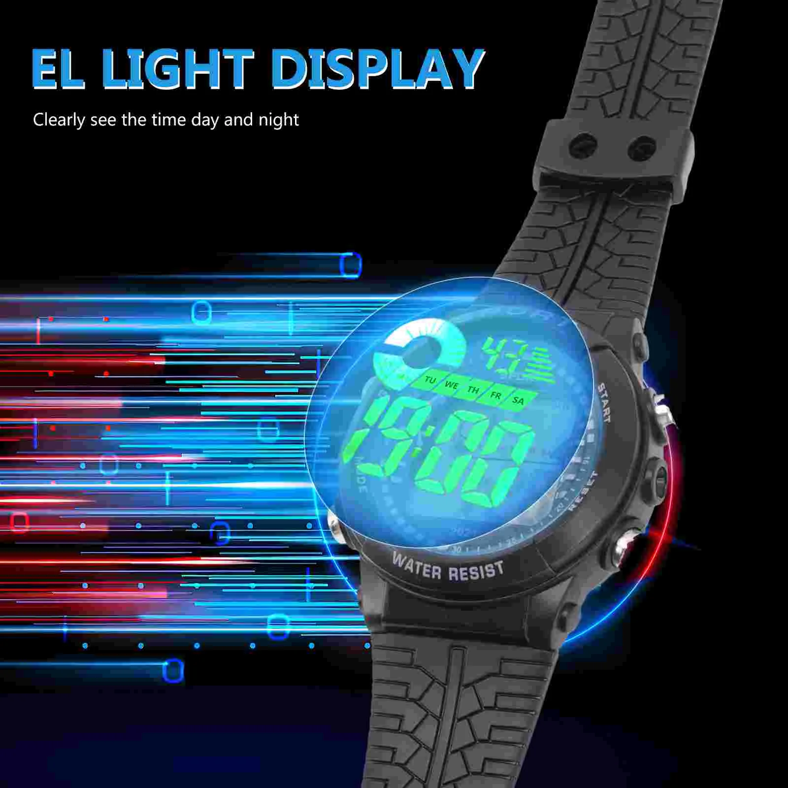 Sports Watch Watches for Men Digital Number Men's LED Stainless Steel Multi-function Child