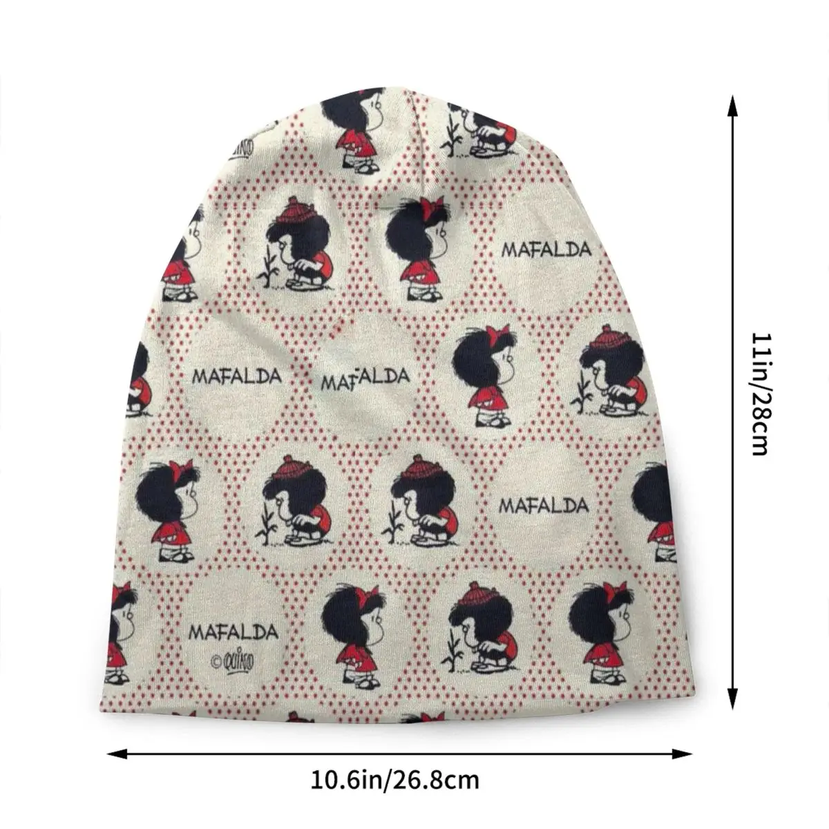 Custom Funny Mafalda Anime Skullies Beanies Caps Streetwear Winter Warm Men Women Knitting Hats Unisex Adult Bonnet Hats