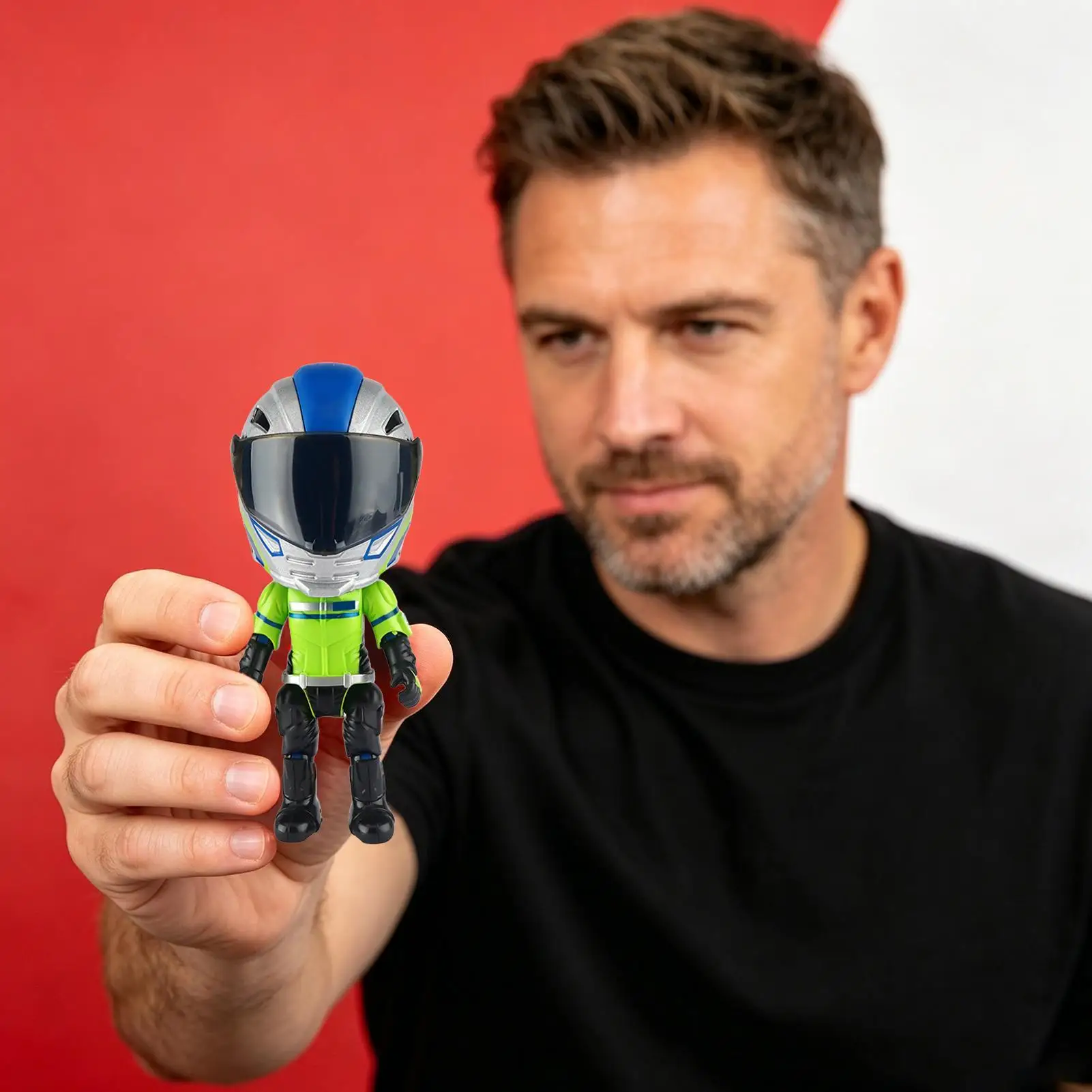 Deformation Helmet Simulated Motorcycle Rider Doll Action Figure Movable Limbs Transform Motorcycle Toy Cool Alloy