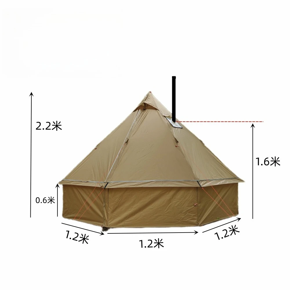 Winter Wild Camping Chimney Firewood Stove Great Pyramid Hot Tent