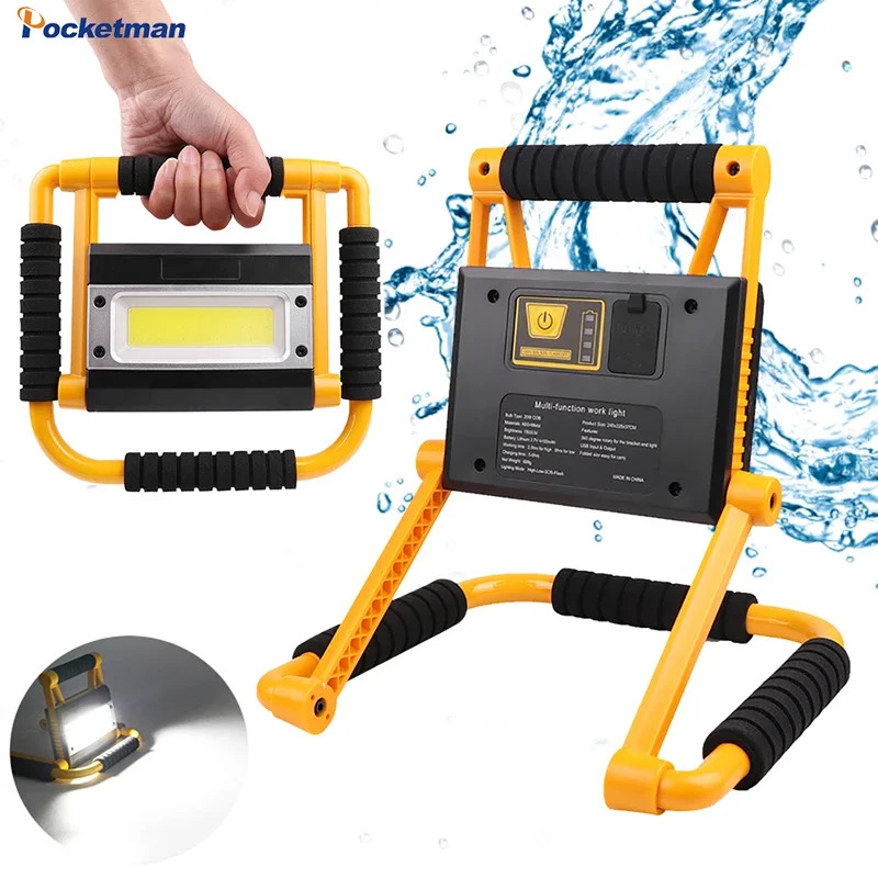 200W Tragbare Scheinwerfer Cob Arbeit Lampe Wiederaufladbare Taschenlampe Wasserdichte Camping Lampen Outdoor Suchscheinwerfer Nacht Arbeits Lichter