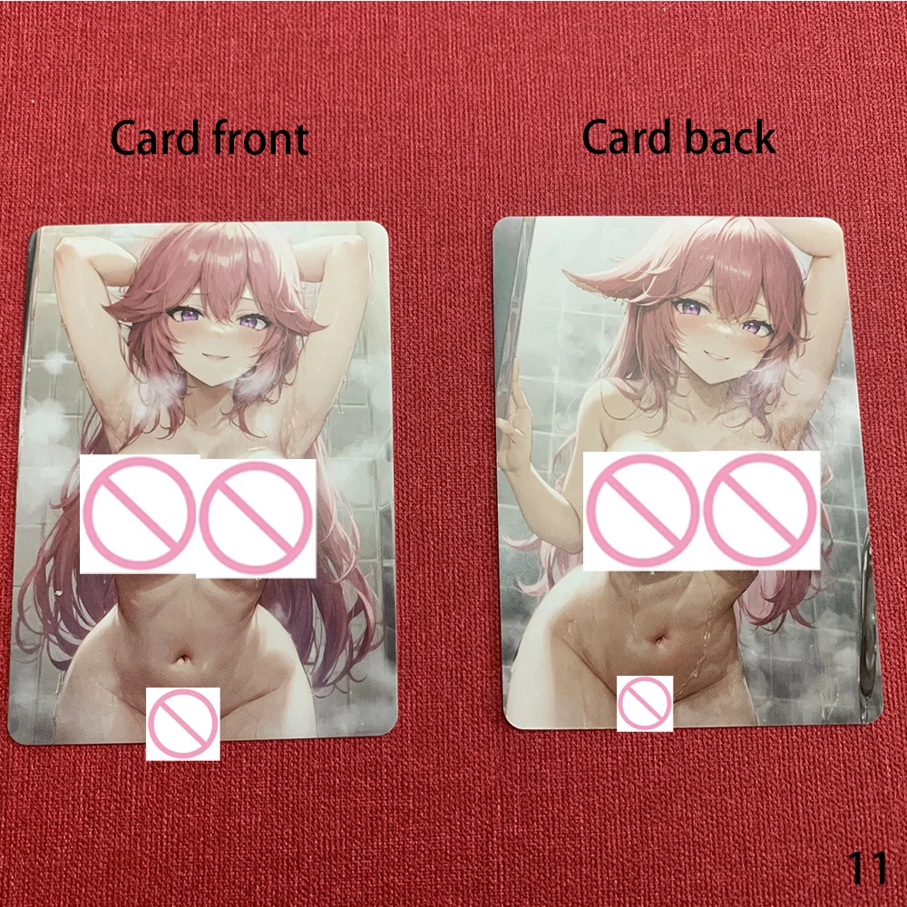 Sexy Anime voll nackt Karte Genshin Auswirkungen Yae Miko Beelzebul große Brust Schönheit nackt Sammlung Karte matte Muttermilch Geschenke