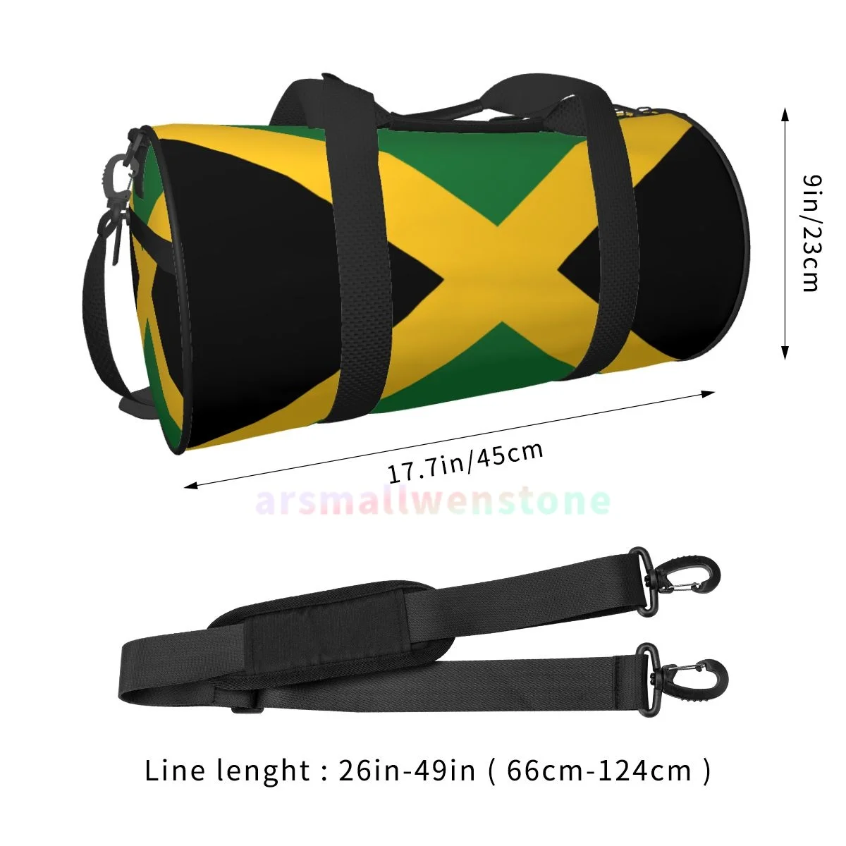 Bolsa de lona de viaje con bandera jamaiquina, bolsa de Yoga, mochila duradera de entrenamiento, bolsos redondos para Fitness al aire libre