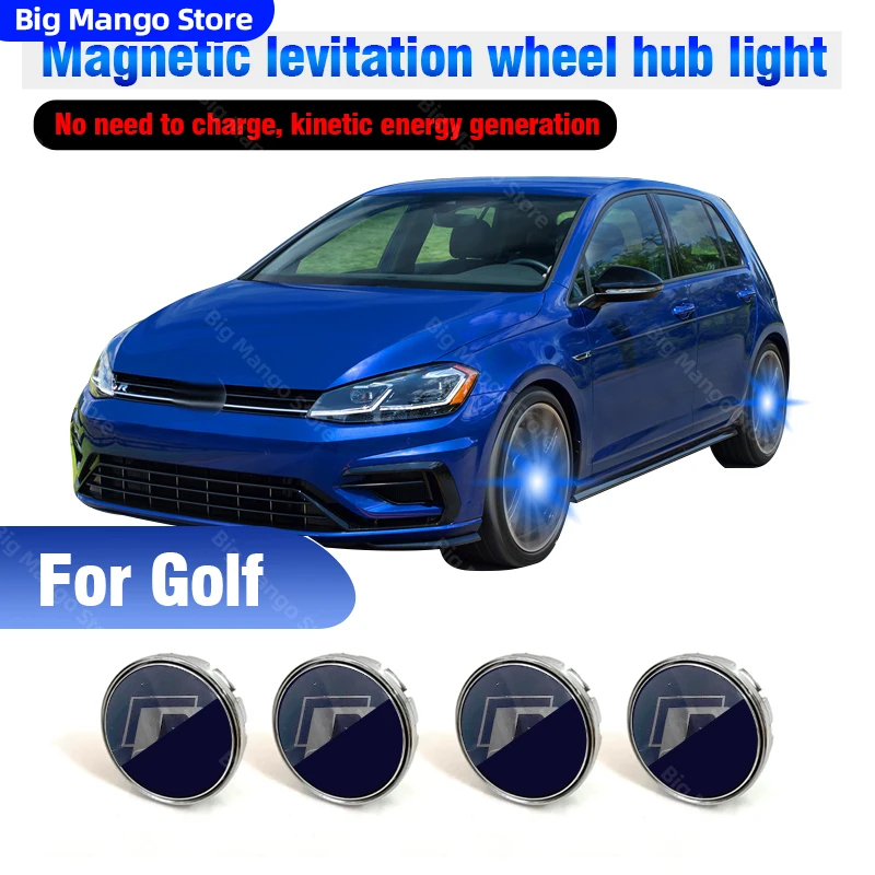 Hub Light Car Wheel Caps Light Center Cover Lighting Cap Floating Illumination LED auto or Volkswagen Golf 4 mk5 Passat Sharan R