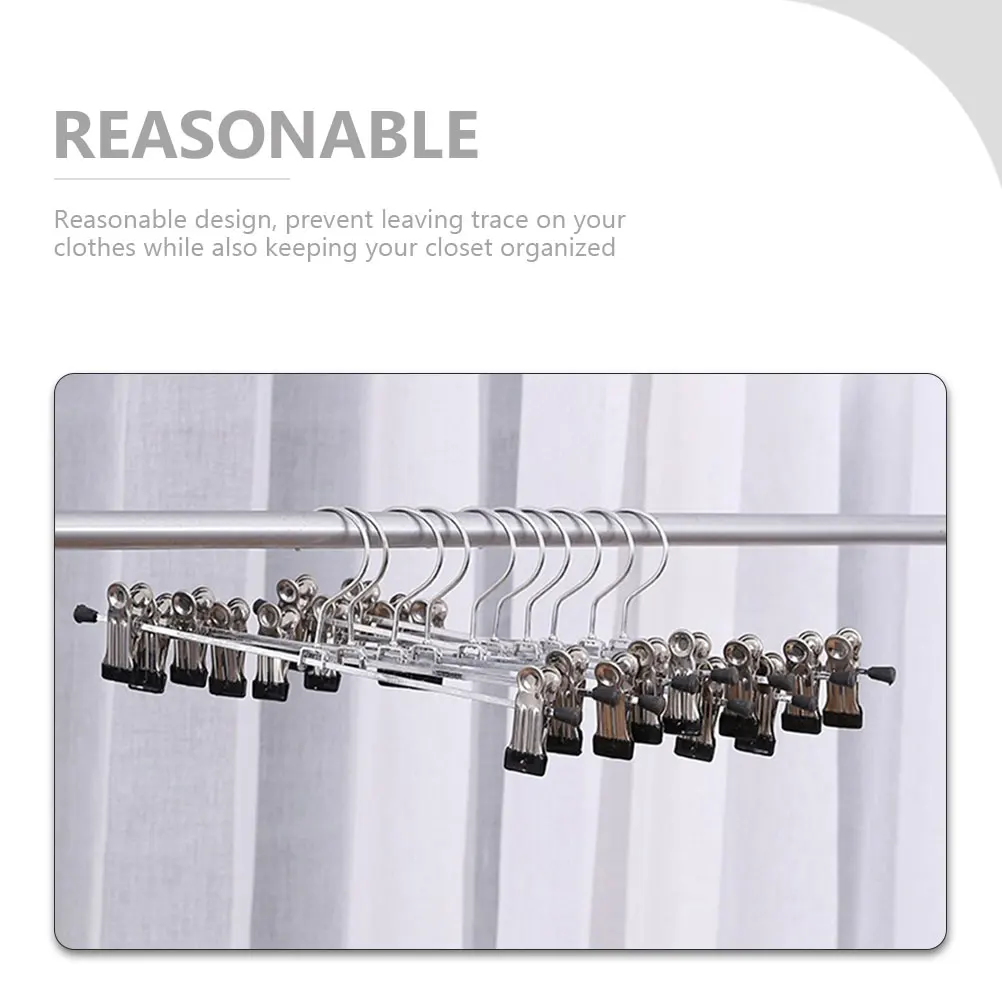 

Pants Hangers Heavy Duty Stainless Steel Closet Organizers Adjustable Clips for Clothes Space Saving Non Slip Dry Wet garments