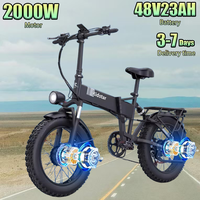 Ridstar H20 E bike 2000W Dual Motor 48V23AH Battery Folding Electric Bicycle 20-Inch Fat Tire Mountain Electric Bike