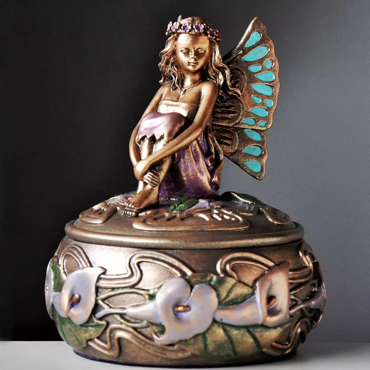 

Flower fairy cute retro European Korean princess jewelry box jewelry storage box jewelry ring box