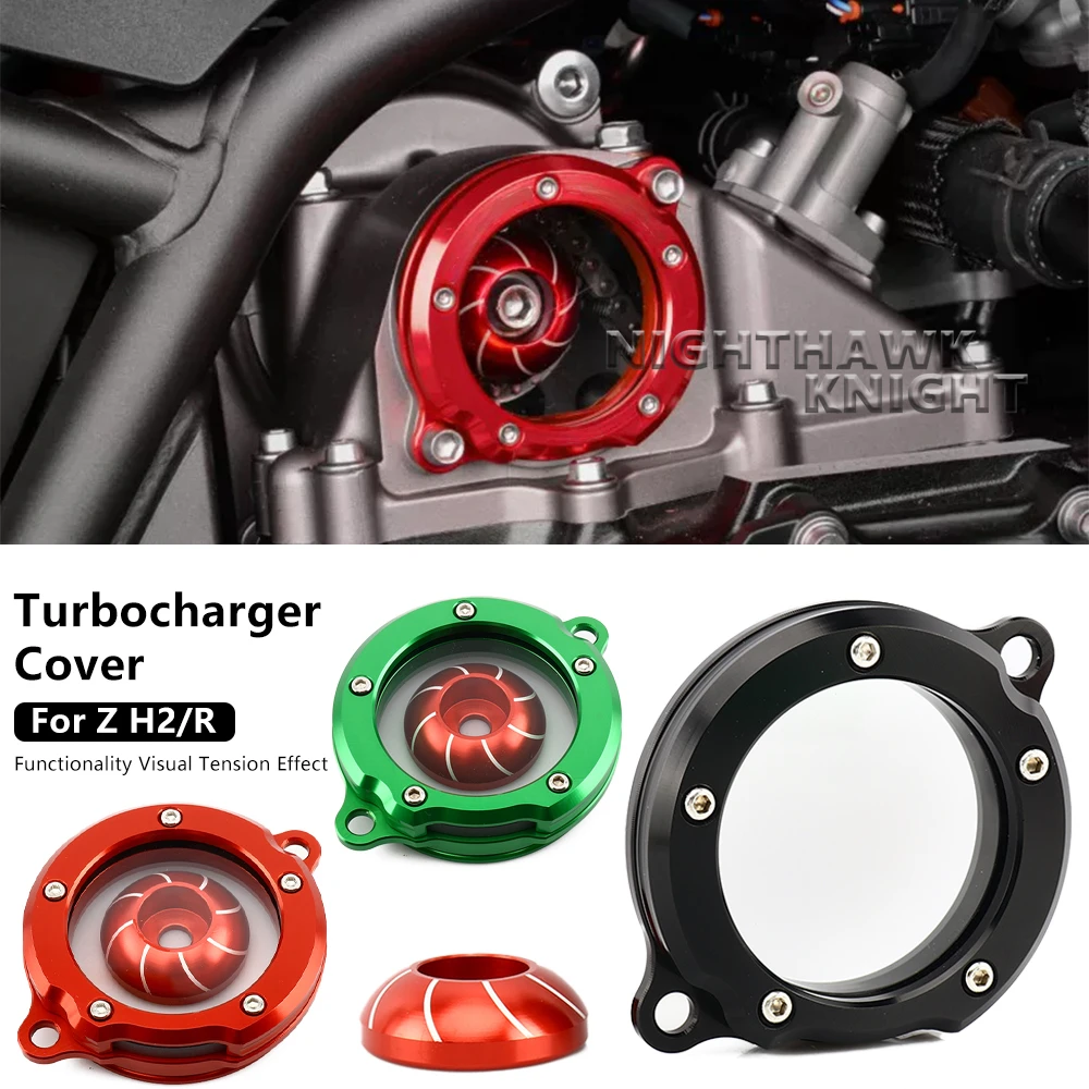 For Kawasaki Z H2 ZH2 R H2 H2R 2015 2016 2018 2019 2020 2021 Motorcycle Accessories CNC Aluminum Modified Turbocharger Cover Kit