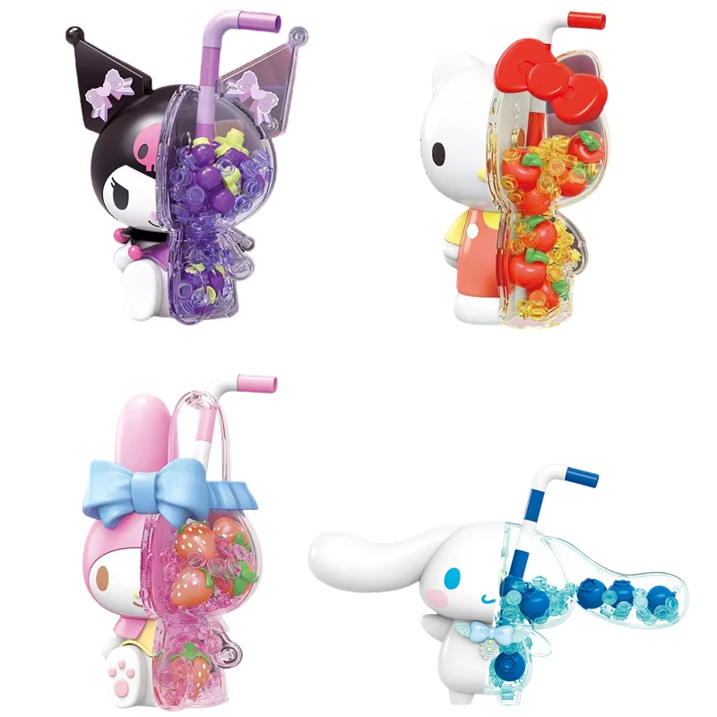 サンリオビルディングブロックハローキティマイメロディシナモロールクロミアクション置物モデルパズル組立おもちゃ子供の誕生日プレゼント