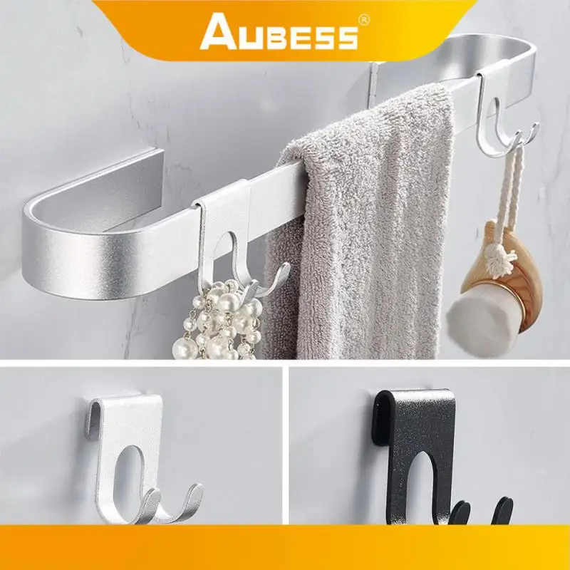 ماكينة حلاقة حامل مانع االصدأ تنوعا منشفة رف شماعات لا اللكمات دائم ومستقر الألومنيوم هوك التوصيل رف السنانير مفتاح المنظم