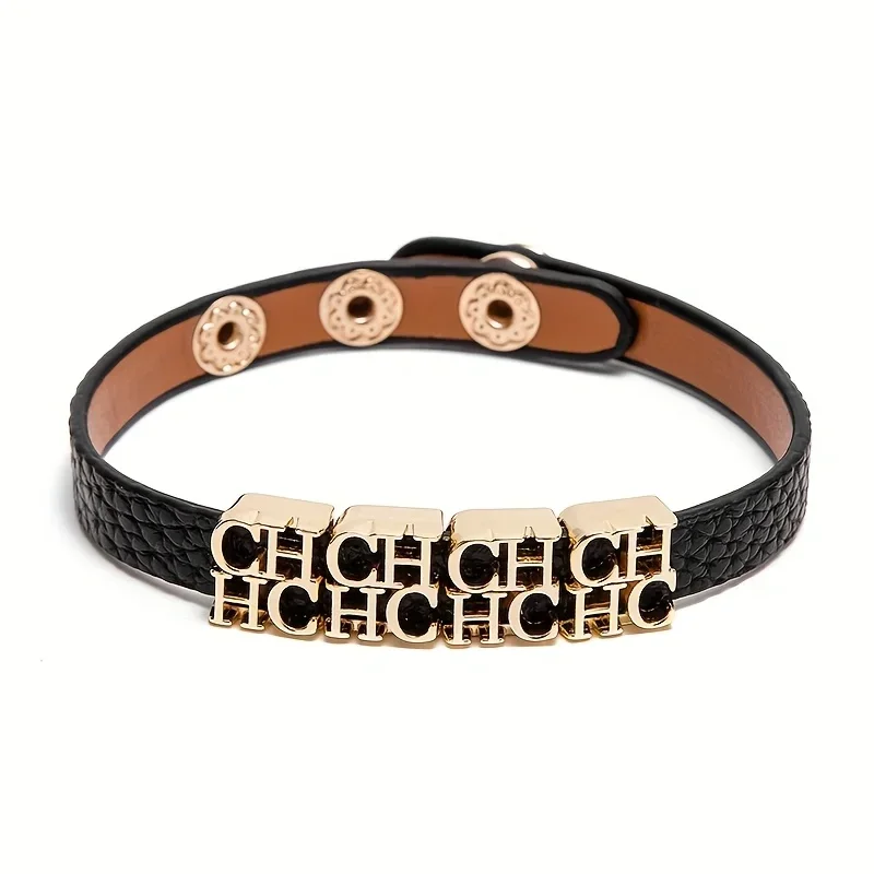 Ch lazer pulseira personalizada novo retro feminino clássico de alta qualidade designer versátil pulseira de couro