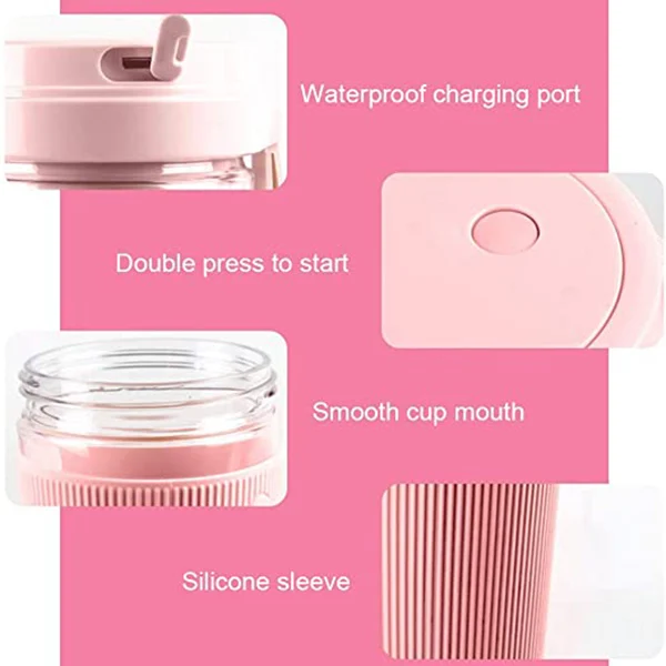 Espremedor portátil sem fio mini usb espremedor elétrico casa espremedor smoothie liquidificador rosa