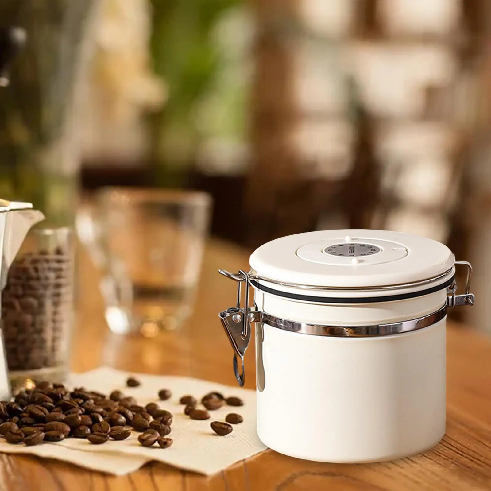 Coffee Bean Storage Stainless Steel Kitchen Storage Storage Household Coffee Bean Sealed Storage Tank for Tea