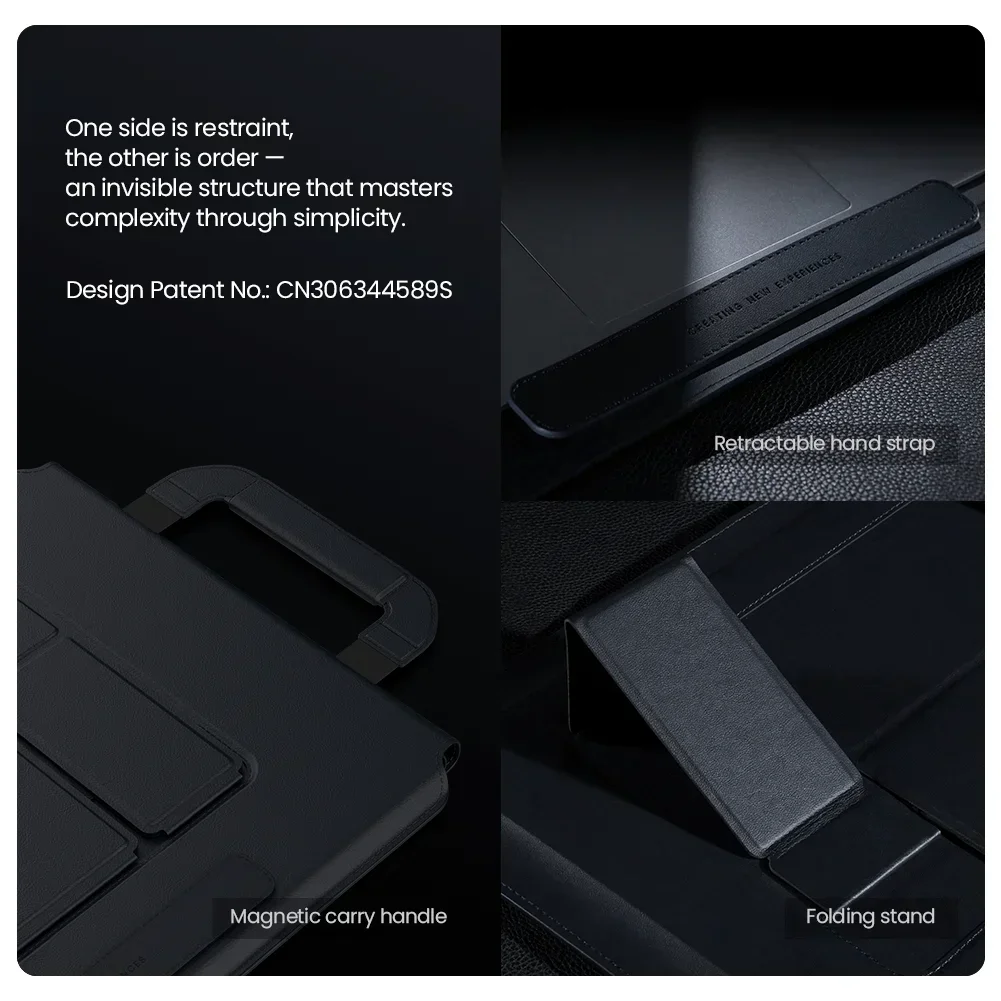 NILLKIN Portable Leather Laptop Sleeve Case Bag for Macbook Air 13 14 15 16 inch M4 M3 M2 Mac Book Pro Adjustable Stand Cover