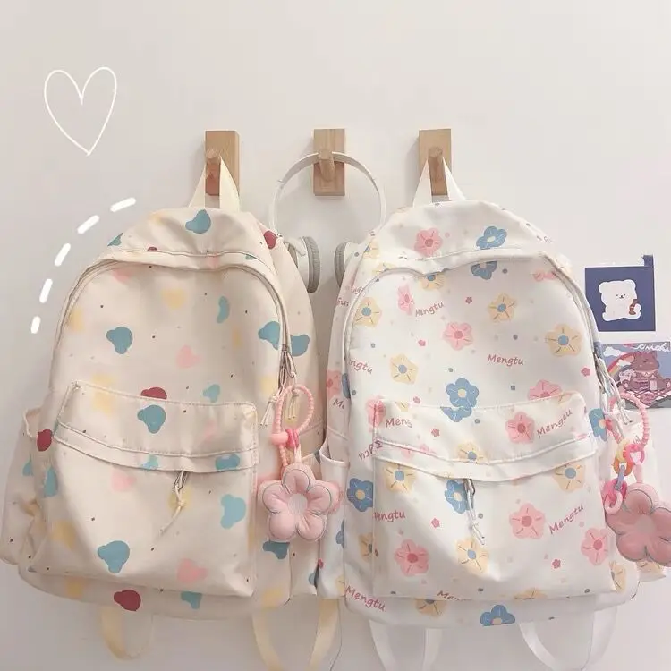 Kawaii Japanese High School Girls JK Handbags Transparent Book Bag Nylon Women Shoulder Crossbody Bags Small Students Backpacks