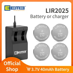 EEMB LIR2025 Rechargeable Battery With Charger(optional) 3.7V  2025 Lithium Ion Battery 40mAh Lithium Cell Coin Batteries