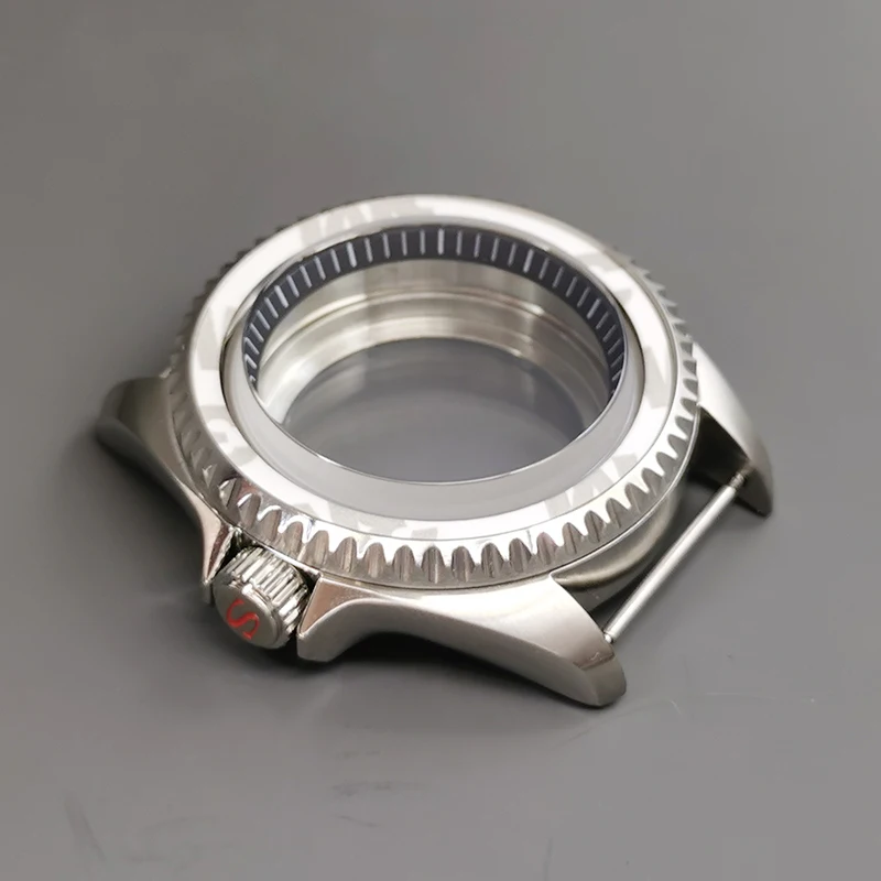 42mm Silver SKX007 Transparent Back Cover Watch Case Dome Sapphire Crystal Glass Fits NH35 NH36 7S26 4R Movement Men Watch Cases