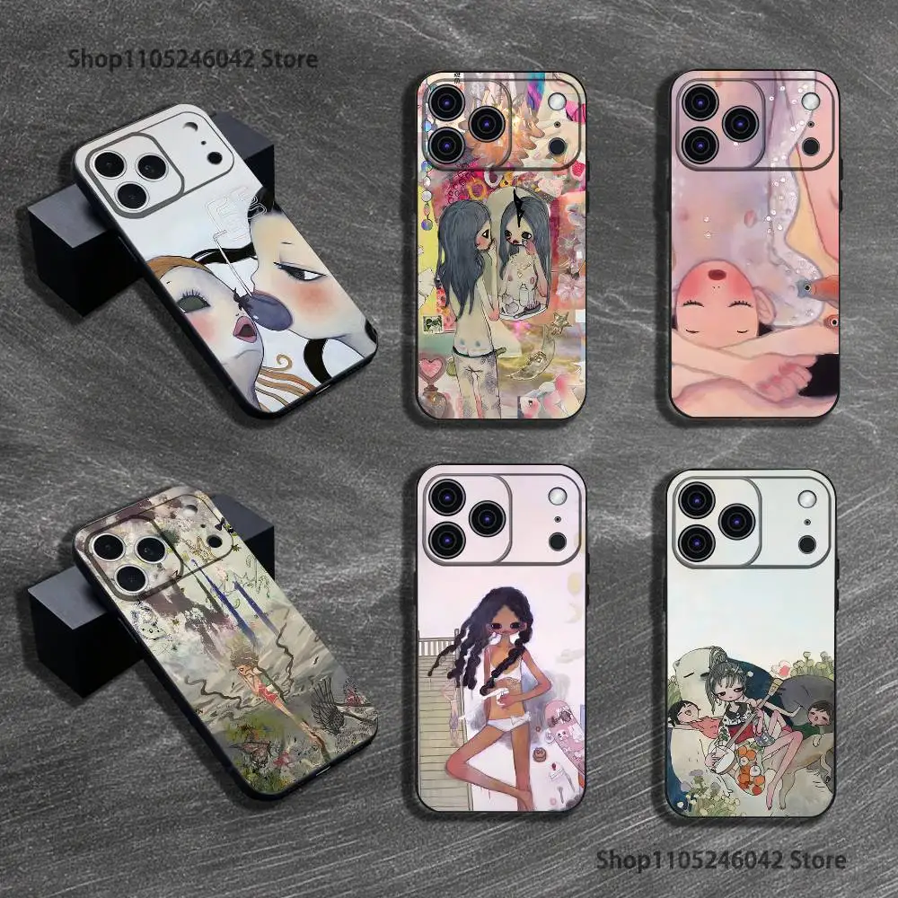 

Aya T-Takano Black Soft Cover Phone Case For iPhone 17,16,15,14,13,12,11,Pro,XS,Max,XR,Plus,E,SE4,Mini