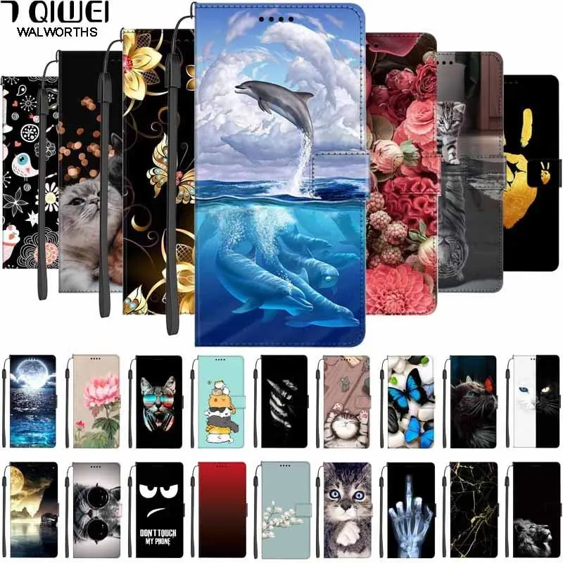 Leather Book Cover For Realme 7 RMX2155 Case RMX2151 Wallet Flip Cat Coque For OPPO Realme 7i RMX2193 Realme7i Global Europe