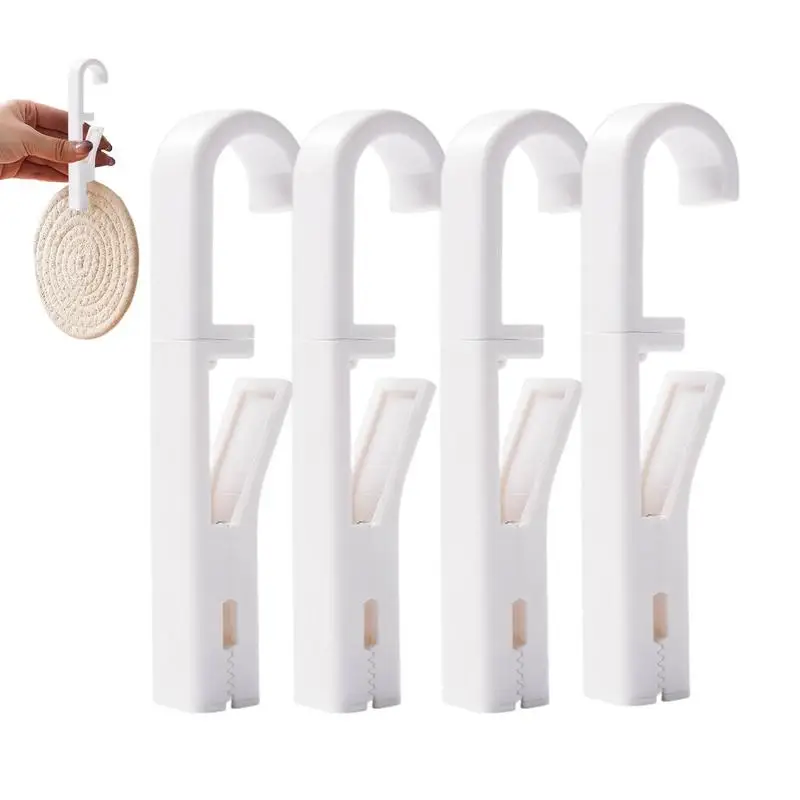 Sock Clips For Laundry 4PCS Household 360 Degrees Rotating Clothes Hook Closet Laundry Storage Clamp Hooks For Daily Life