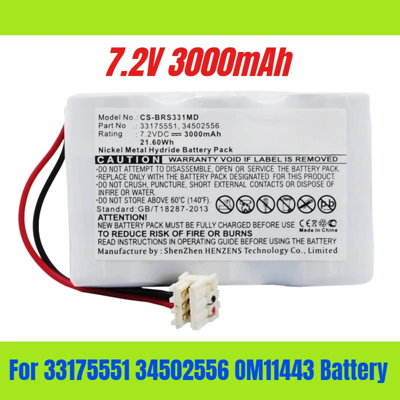 

7.2V 3000mAh for 33175551 34502556 OM11443 Battery