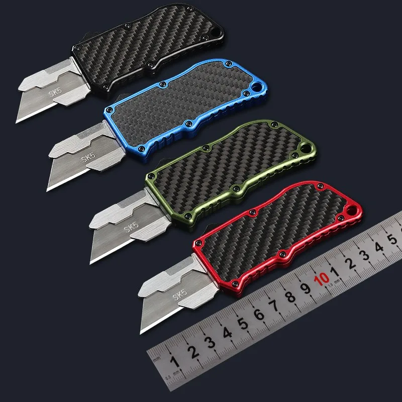 

Carbon Fiber OTF Utility Knife EDC Pocket Knife with Replaceable Blades Wallpaper Cutter Original for camping equipment Gear New