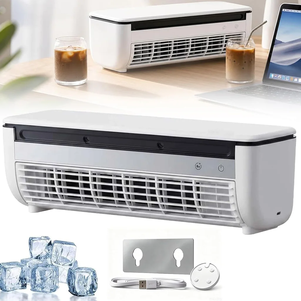 Battery Powered Air Conditioner, Mini Ac Unit for Bedroom, Portable Wireless Wall Mounted Air Conditioner for Home Office