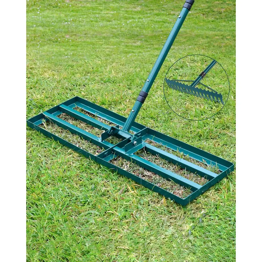 

Выравнивающие грабли, 2 упаковки сверхмощных выравнивателей газона с заземляющей пластиной 30x10 n 17, носовой головкой, регулируемой длинной ручкой 78, инструмент для выравнивания двора для