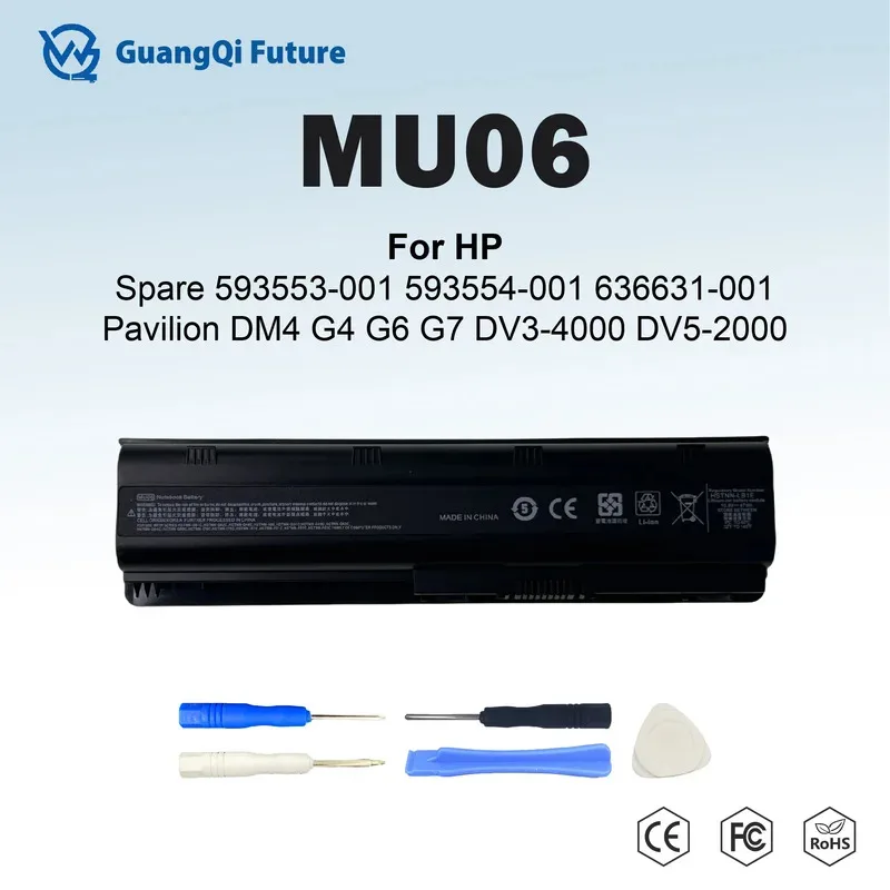 

MU06 Battery for HP DM4 G4 G6 G7 593553-001 593554-001 for HP Spare 593553-001 593554-001 636631-001 Pavilion 10.8V 47Wh N