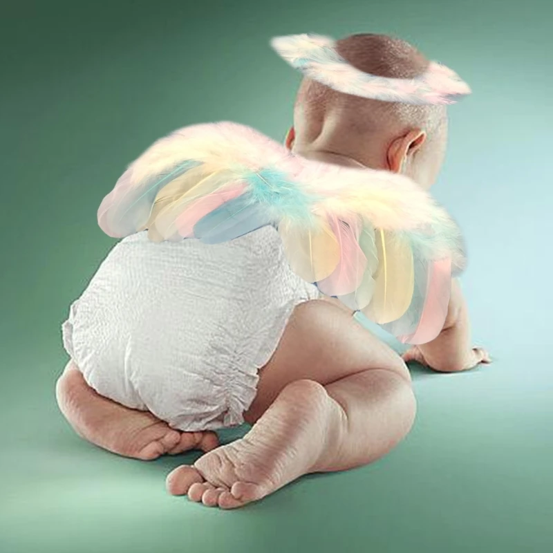 Baby Angel Wing with Headband Newborn Photography Props Set Fotografia Costume Outfits Photo Shooting Accessories