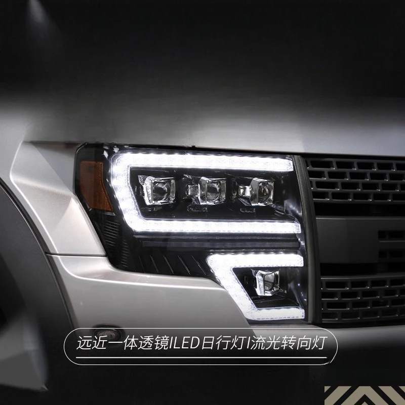 

Фара в сборе для Ford Raptor F150 2008-2014 с модифицированными светодиодными ДХО и динамическим поворотником