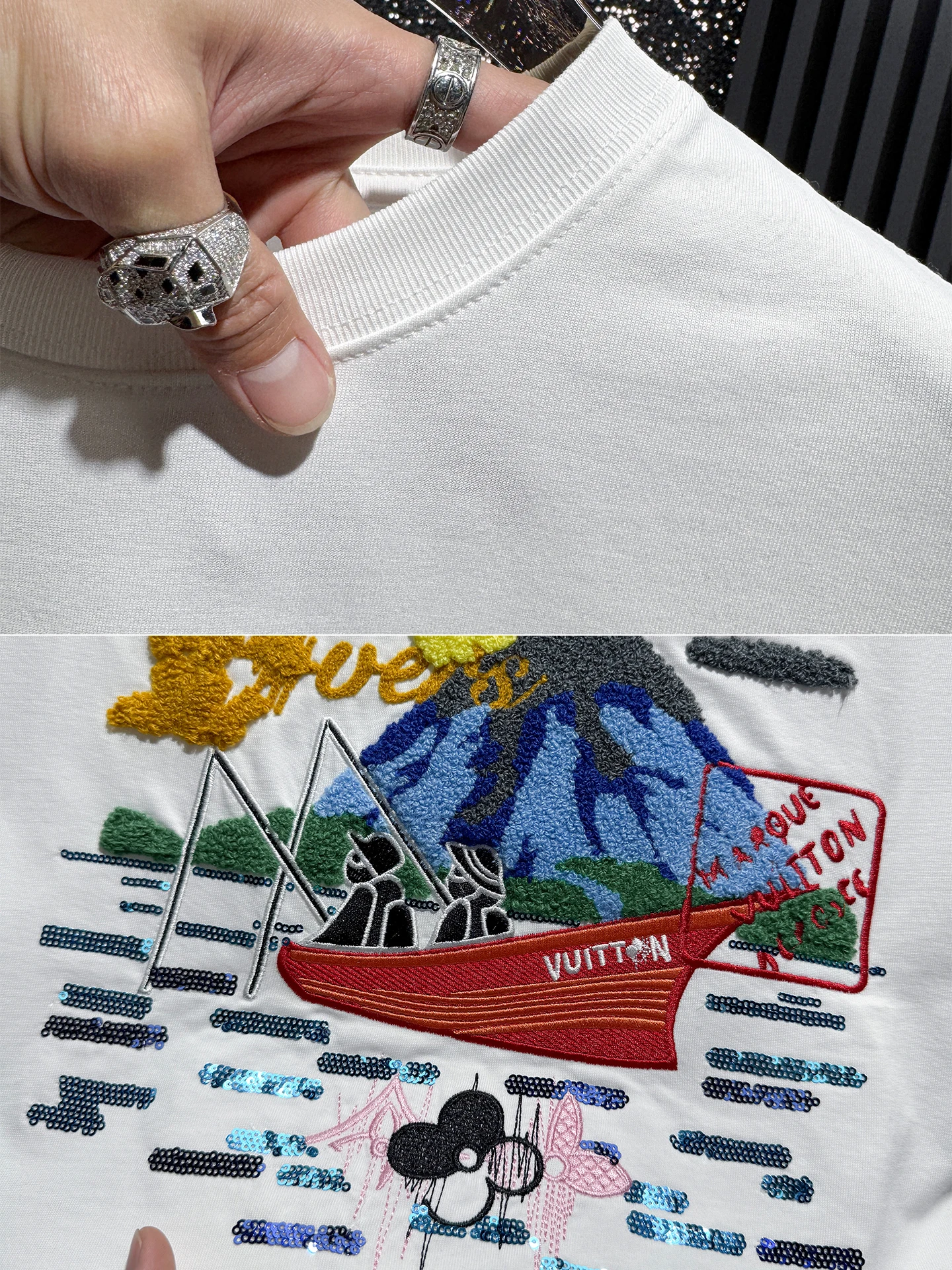 

Мужская футболка свободного кроя с круглым вырезом и коротким рукавом, с вышивкой, повседневная, дышащая, из смесового хлопка и полиэстера, для ежедневной носки