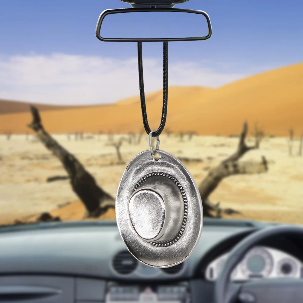 Car Pendant Personalized Creative cowboy hat Rearview Mirror Decoration Hanging Ornaments Automobiles Interior Cars Accessories