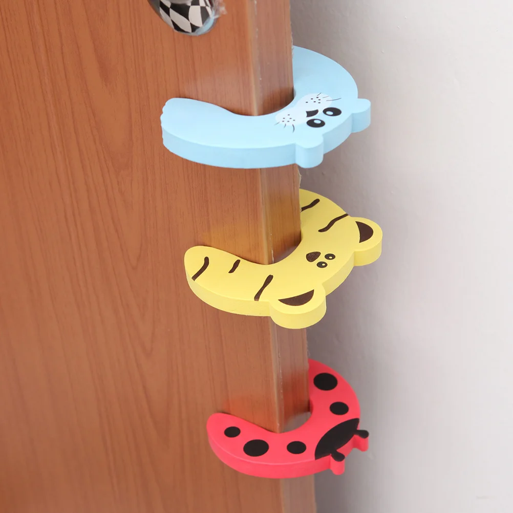 

5pcs Cartoon Door Stopper For Baby Finger Pinch Guard Safety Bumpers Soft Foam Edge Protector No Damage Durable Flexible Stopper