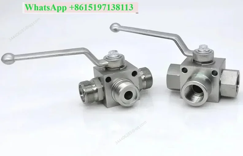 Hydraulic High Pressure Three Way Ball Valve Fixed Switch 31.5MPA