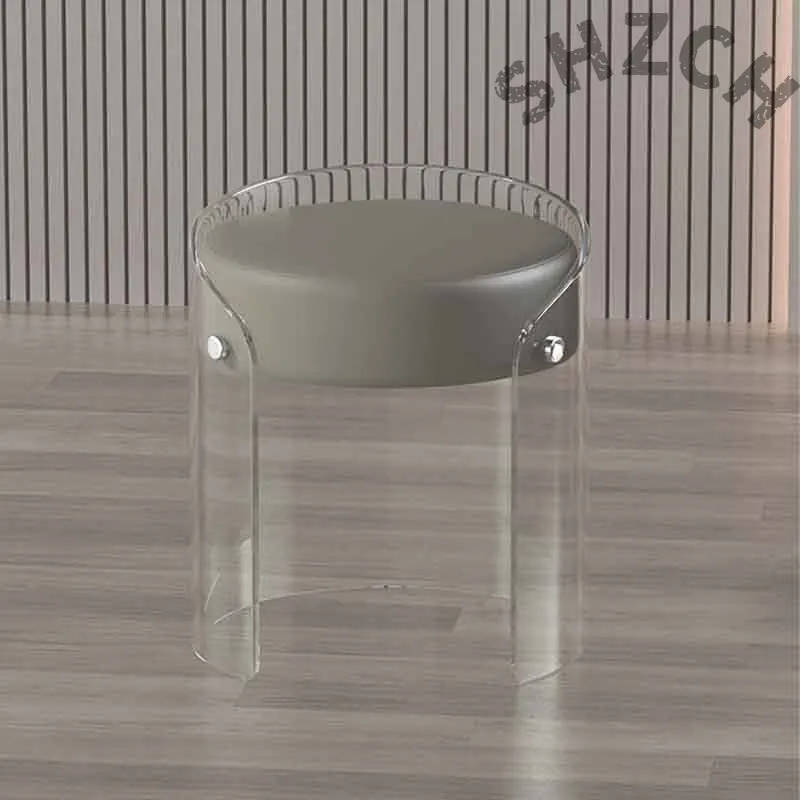 Taburete acrílico transparente,   maquillaje para dormitorio,  redondo para cambiar zapatos,  para so