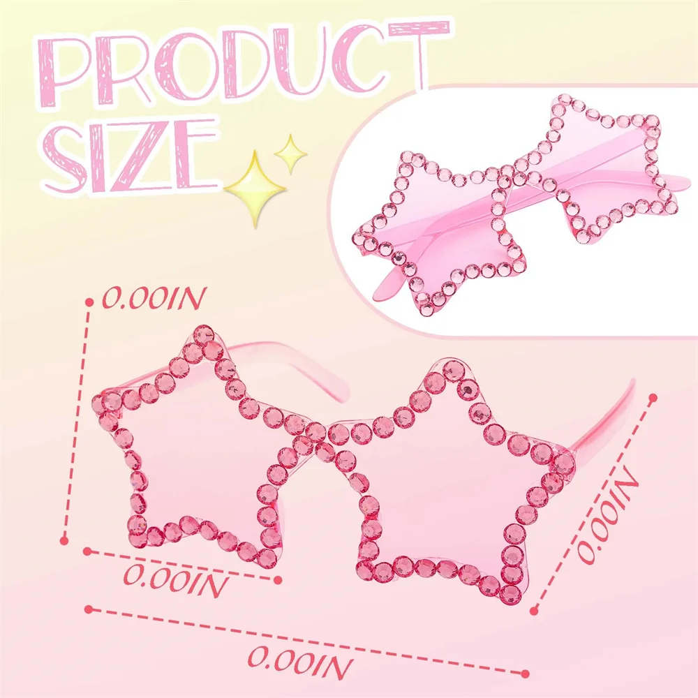 بدون شفة الخماسي النظارات الشمسية Y2K لطيف ستار حجر الراين نظارات الهيب هوب ظلال حفلة نظارات شمسية الفتيات الشارع صور زي الدعائم