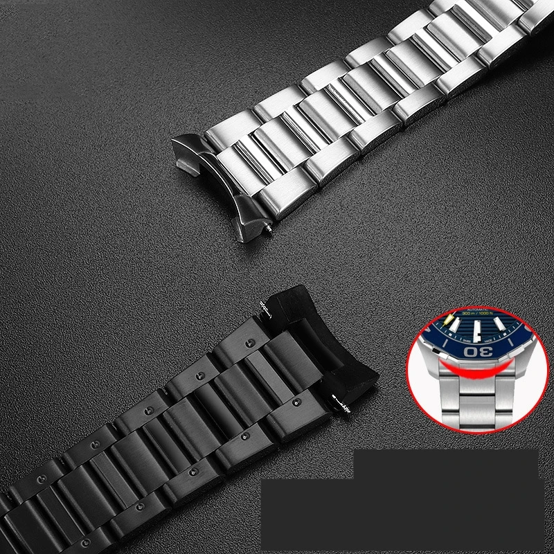 22mm 316 Stainless Steel Bracelet For TAG Heuer Carrera Aquaracer Monaco‌‌ Curved Arc Metal Watch Strap Man Replacement Band - view 2
