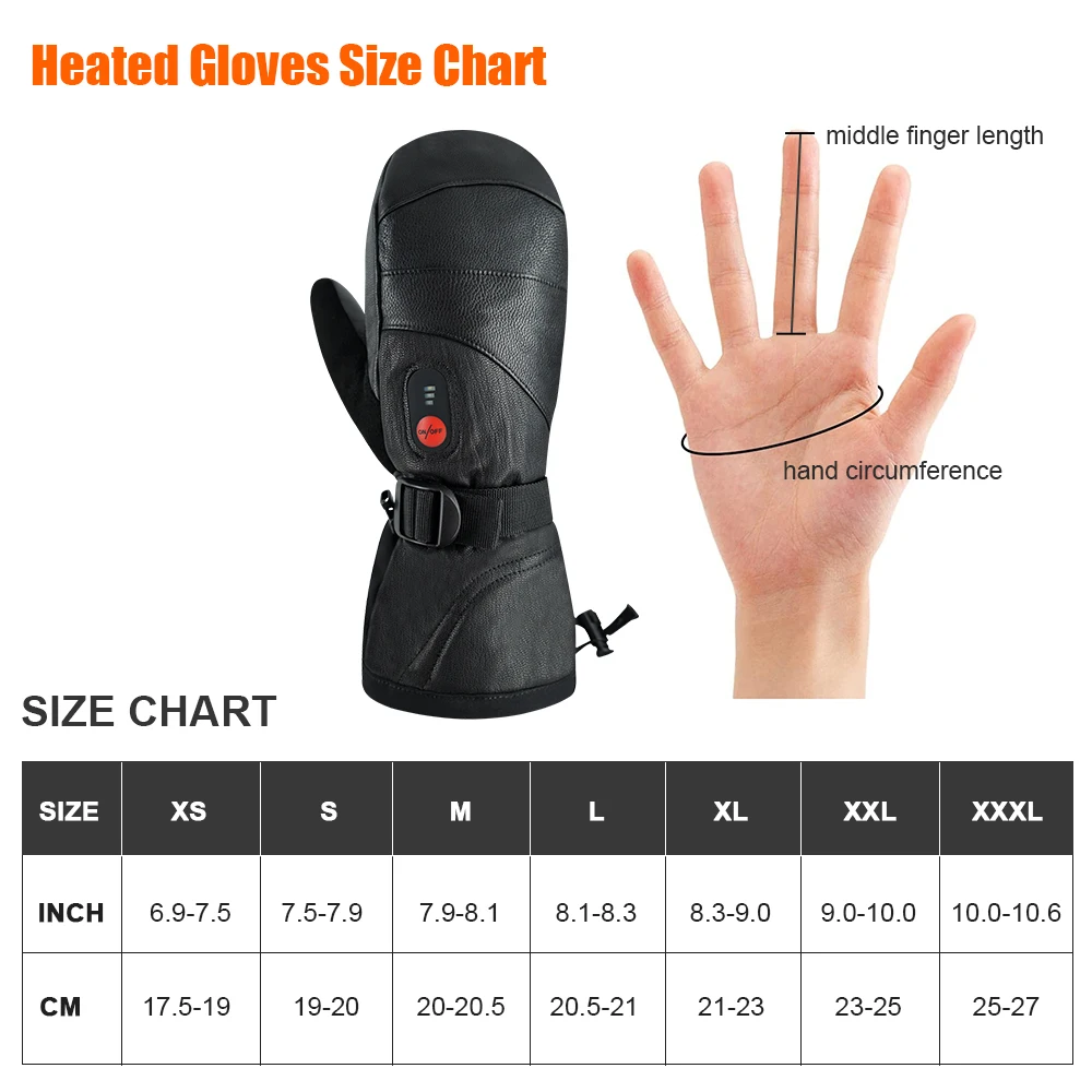 Snow Deer Heated Gloves Electric Skiing Winter Battery Heated Thermal Mittens Waterproof Gloves Thumb Movable Hunting Motorcycle