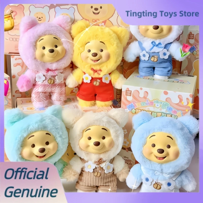 

Genuine Disney Winnie The Pooh Series Mystery Box Cute Vinyl Face Pendant Pupu Bear Doll Blind Box Customized Toy Kids Gift