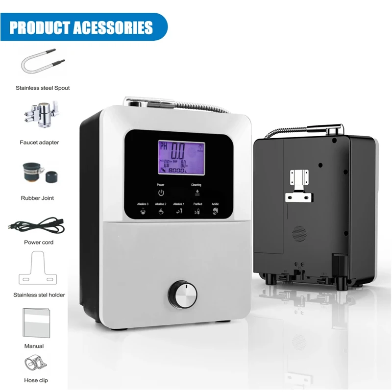 11 plates Muiltifunctional Alkaline Water Ionizer Machine pH 3-11 Alkaline Acidic Water Purifier kangen Water Ionizer Machine